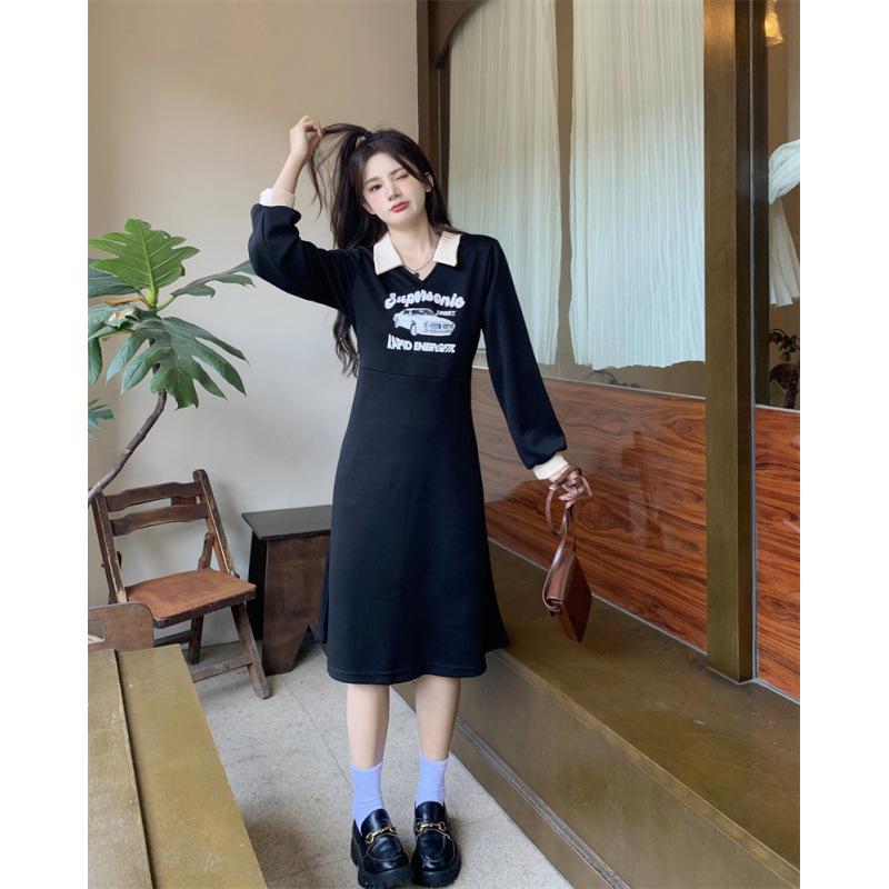 Plus Size Hepburn Style Black Polo Collar Dress - Spring 2025 Arrival, Waist-Cinched Slimming Skirt M чёрный
Plus Size Hepburn Style Black Polo Collar Dress - Spring 2025 Arrival, Waist-Cinched Slimming Skirt M чёрный