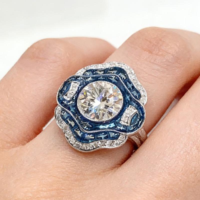 Huitan Delicate Blue Enamel Ring for Women Bright Round Cubic Zirconia Finger Zircon for Engagement Ceremony Party 9
Huitan Delicate Blue Enamel Ring for Women Bright Round Cubic Zirconia Finger Zircon for Engagement Ceremony Party 9