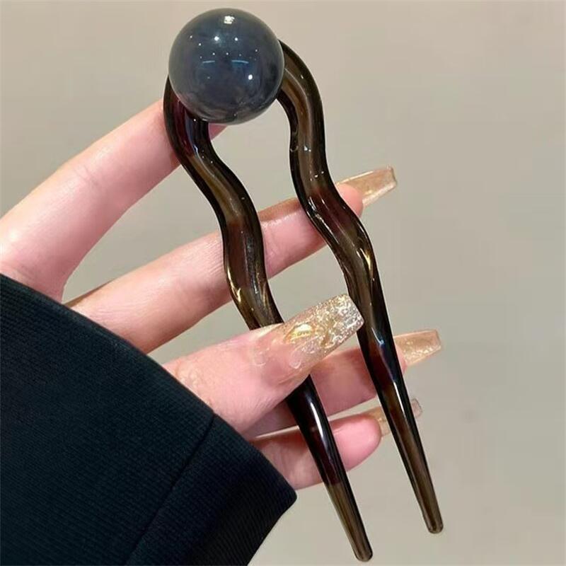 U-Shaped Bead Hair Sticks Chinese Style Retro Hair Fork Headwear Sweet Trendy Acrylic Hairpin for Women Girls Hair Accessories темно-сірий
U-Shaped Bead Hair Sticks Chinese Style Retro Hair Fork Headwear Sweet Trendy Acrylic Hairpin for Women Girls Hair Accessories темно-сірий