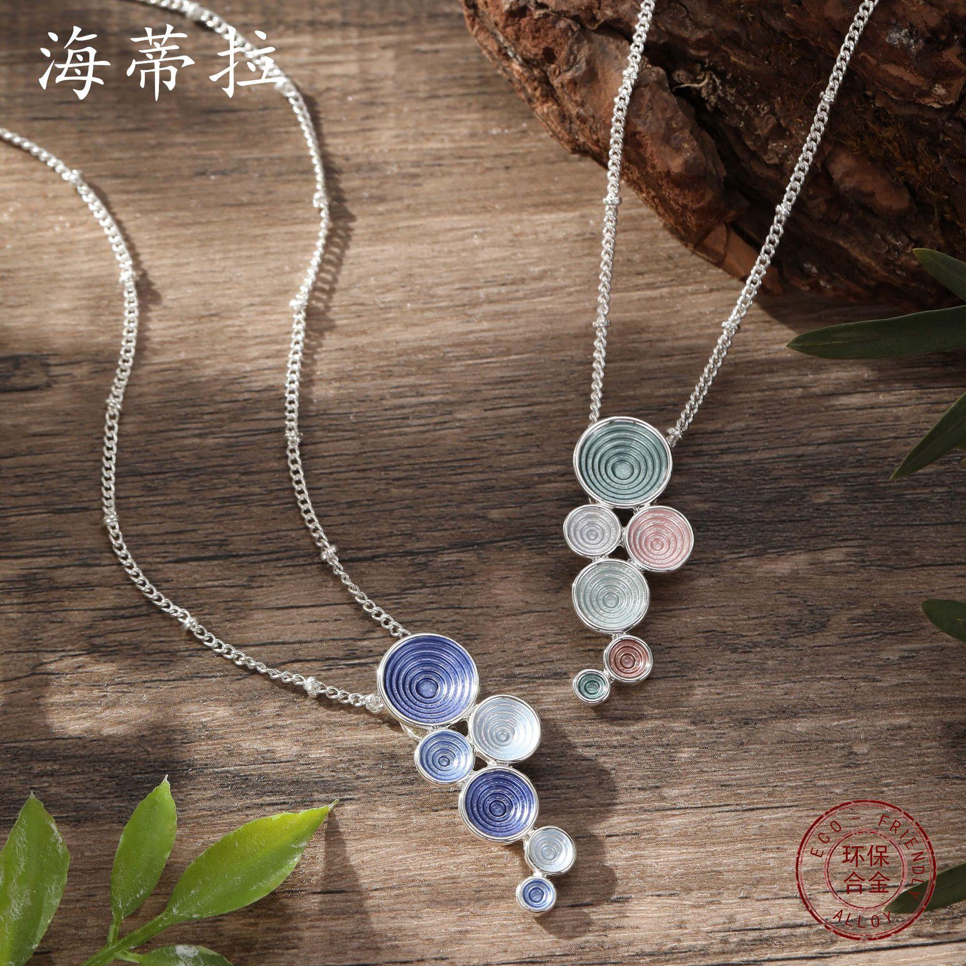 New enamel geometric ring pendant, simple, small and fresh women s versatile multi-layer ring necklace
New enamel geometric ring pendant, simple, small and fresh women s versatile multi-layer ring necklace