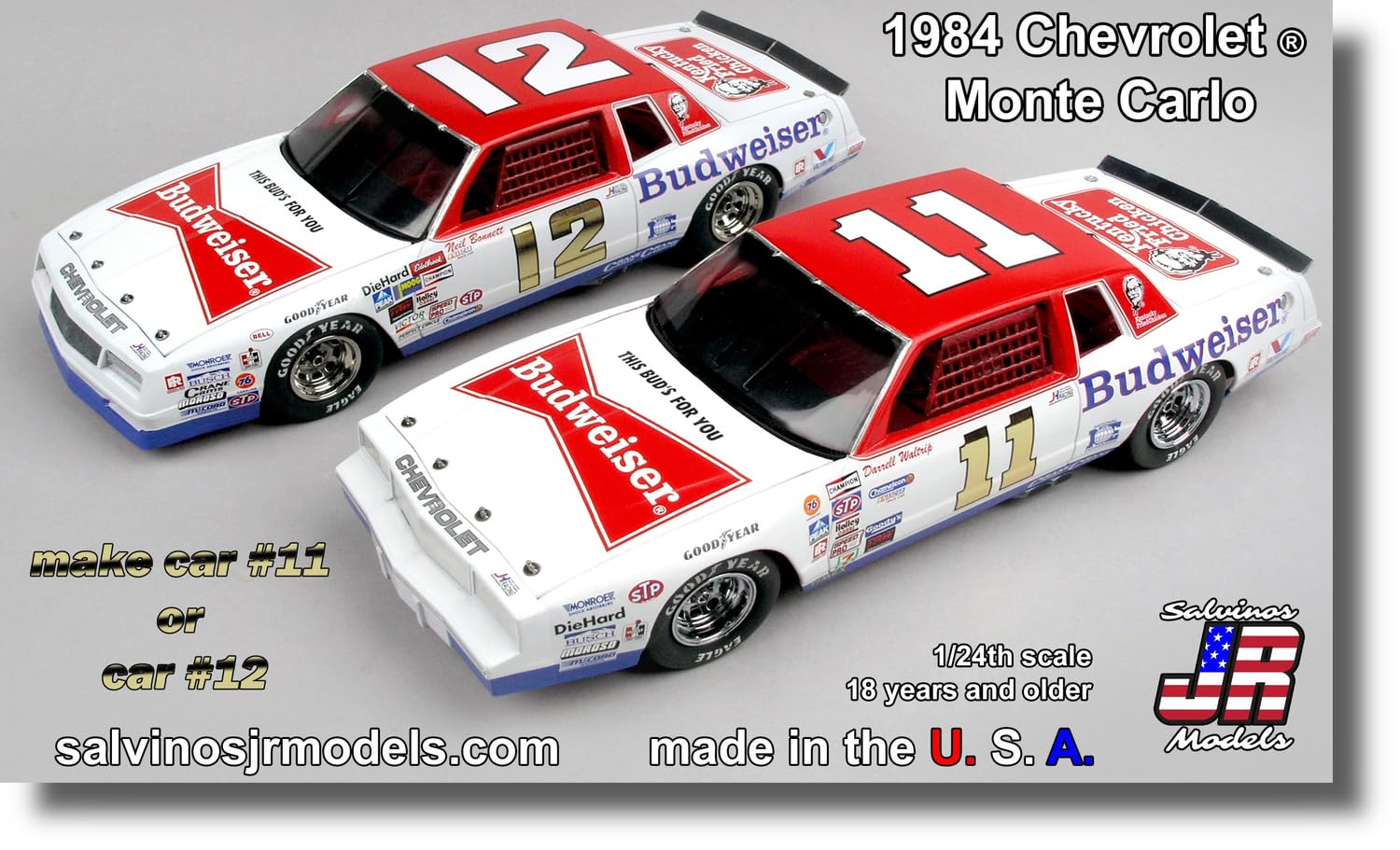 Salvinos JR Models Масштаб Junior Johnson Racing Darrell Waltrip Neil Bonnett Budweiser Chevrolet Monte Carlo 1984 Нэшвилл Пластиковая модель JJMC1984N
Salvinos JR Models Масштаб Junior Johnson Racing Darrell Waltrip Neil Bonnett Budweiser Chevrolet Monte Carlo 1984 Нэшвилл Пластиковая модель JJMC1984N