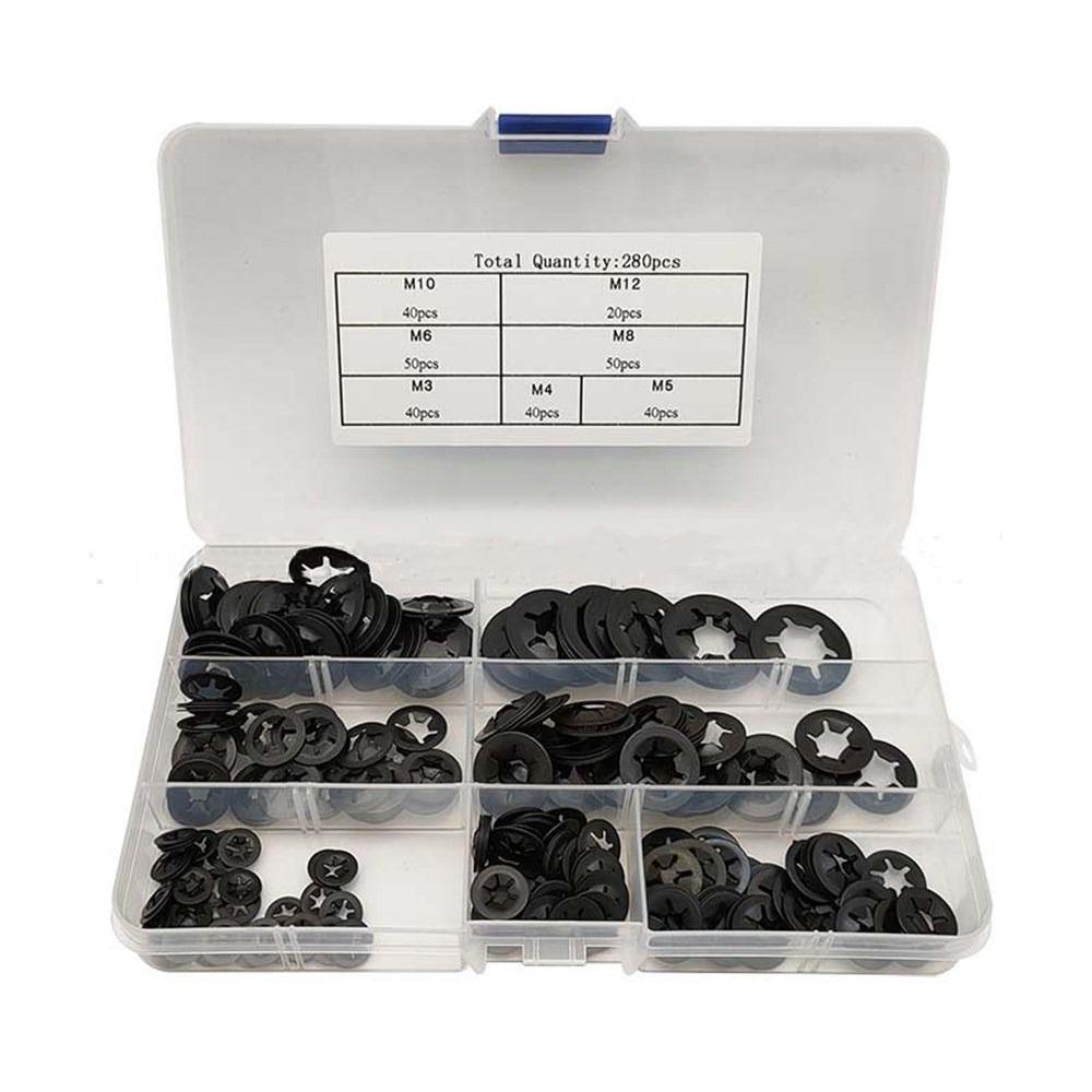280Pcs Black Internal Tooth Washers Starlock Washers Assortment Kit Machinery Equipment
280Pcs Black Internal Tooth Washers Starlock Washers Assortment Kit Machinery Equipment