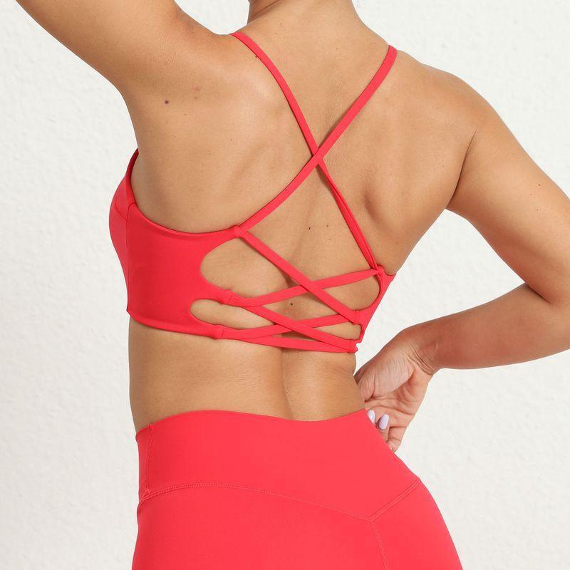 Fashion Beauty Back Cross Shoulder Strap Yoga Bra Outwear Bubble Wrap Nude Feel Running Workout Exercise Underwear Shape Fixing Bra Red M
Fashion Beauty Back Cross Shoulder Strap Yoga Bra Outwear Bubble Wrap Nude Feel Running Workout Exercise Underwear Shape Fixing Bra Red M