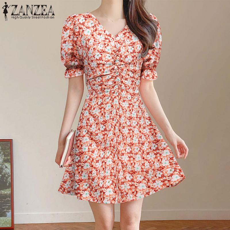 ZANZEA Lady женское летнее свободное короткое платье с v-образным вырезом и короткими рукавами на талии и цветочным принтом
ZANZEA Lady женское летнее свободное короткое платье с v-образным вырезом и короткими рукавами на талии и цветочным принтом