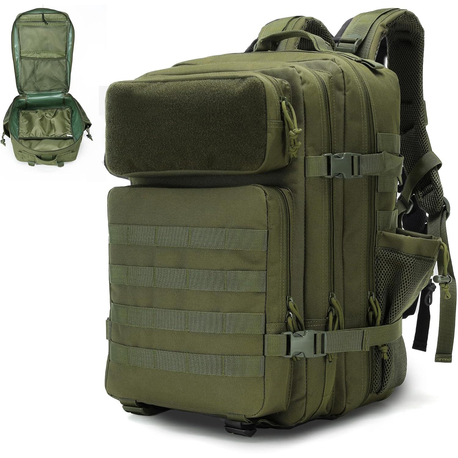Тактичний рюкзак 45 л Military Molle Rucksack, для чоловіків і жінок, водонепроникний для походів, кемпінгу, полювання, сумка для виживання 45L чорний
Тактичний рюкзак 45 л Military Molle Rucksack, для чоловіків і жінок, водонепроникний для походів, кемпінгу, полювання, сумка для виживання 45L чорний