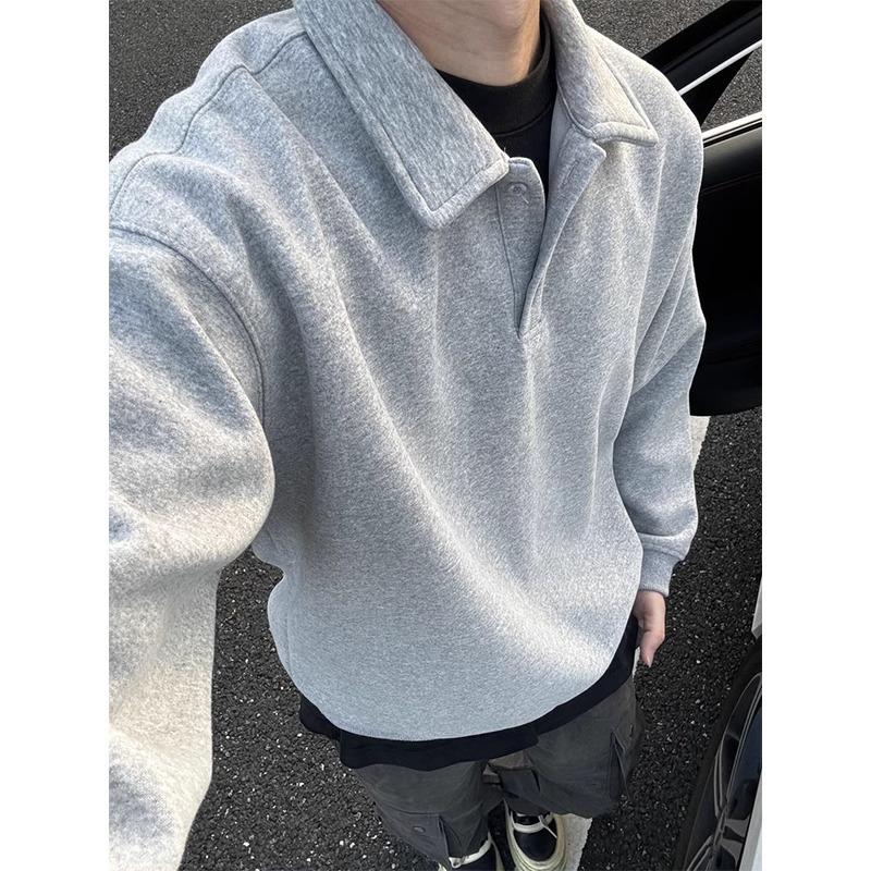 Men s Dark Gray Polo Collar Sweatshirt - Long-Sleeve American Retro Lapel Jacket, Autumn/Winter Style, High-End Feel M світло-сірий колір
Men s Dark Gray Polo Collar Sweatshirt - Long-Sleeve American Retro Lapel Jacket, Autumn/Winter Style, High-End Feel M світло-сірий колір
