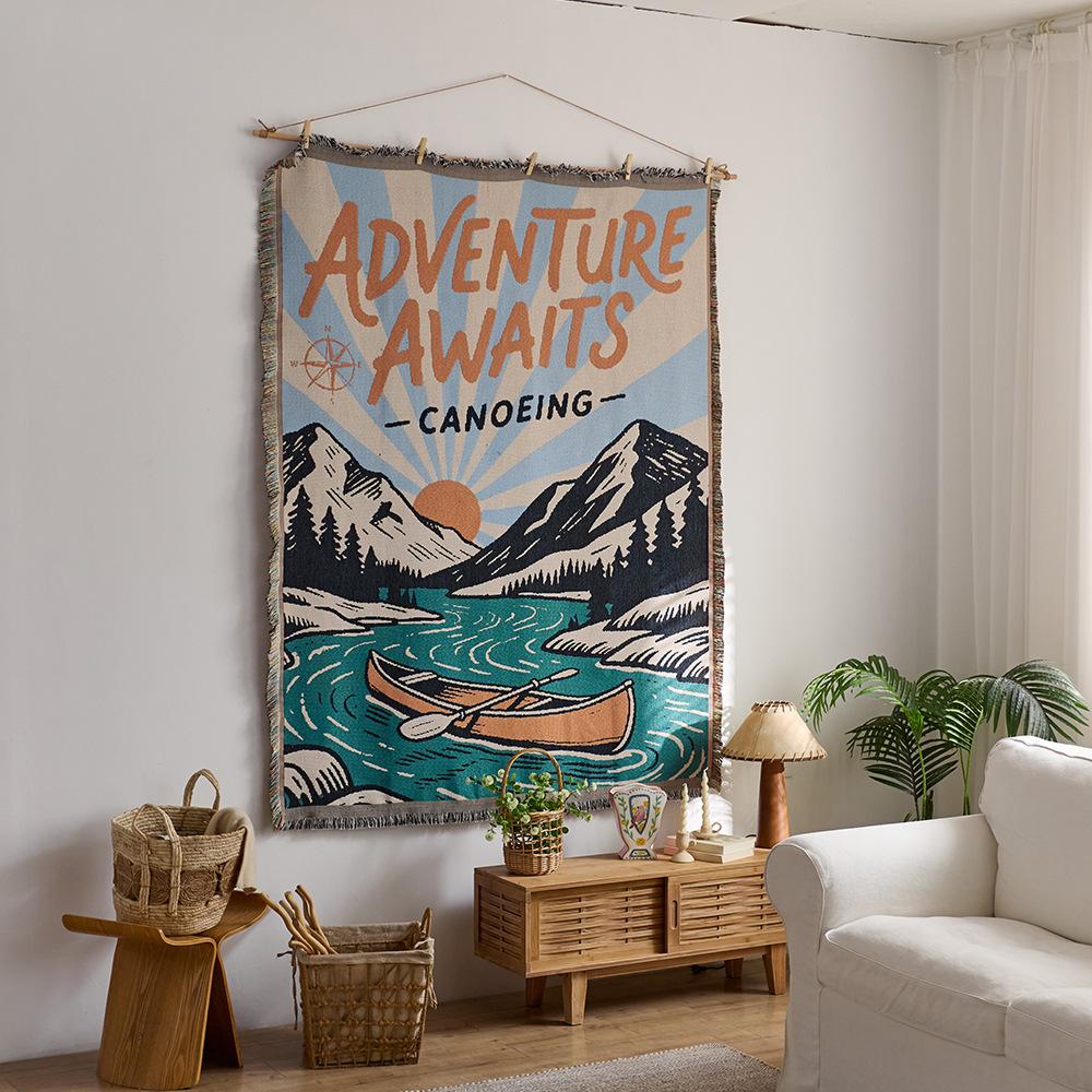American cotton yarn woven tapestry B & B background wall hanging cloth, sofa cabinet cover towel, room wall decoration background cloth 180x130
American cotton yarn woven tapestry B & B background wall hanging cloth, sofa cabinet cover towel, room wall decoration background cloth 180x130