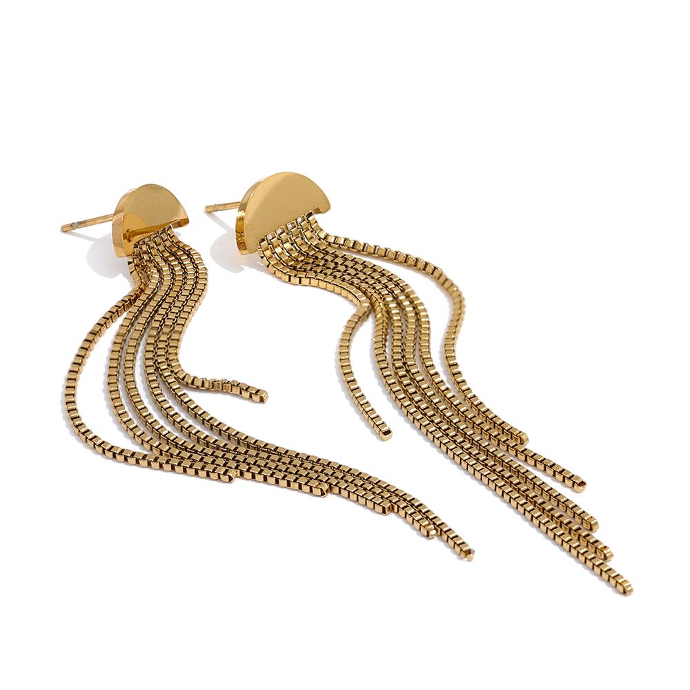 Yhpup Fashion Stainless Steel Long Tassel Drop Dangle Party Earrings Metal Rust Proof 18K Gold Color Plated Charm Jewelry Bijoux
Yhpup Fashion Stainless Steel Long Tassel Drop Dangle Party Earrings Metal Rust Proof 18K Gold Color Plated Charm Jewelry Bijoux