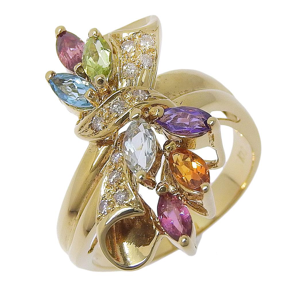 Ring multicolor K18 yellow gold/diamond/Colored stone #6.6(US Size) 6g Women Used
Ring multicolor K18 yellow gold/diamond/Colored stone #6.6(US Size) 6g Women Used