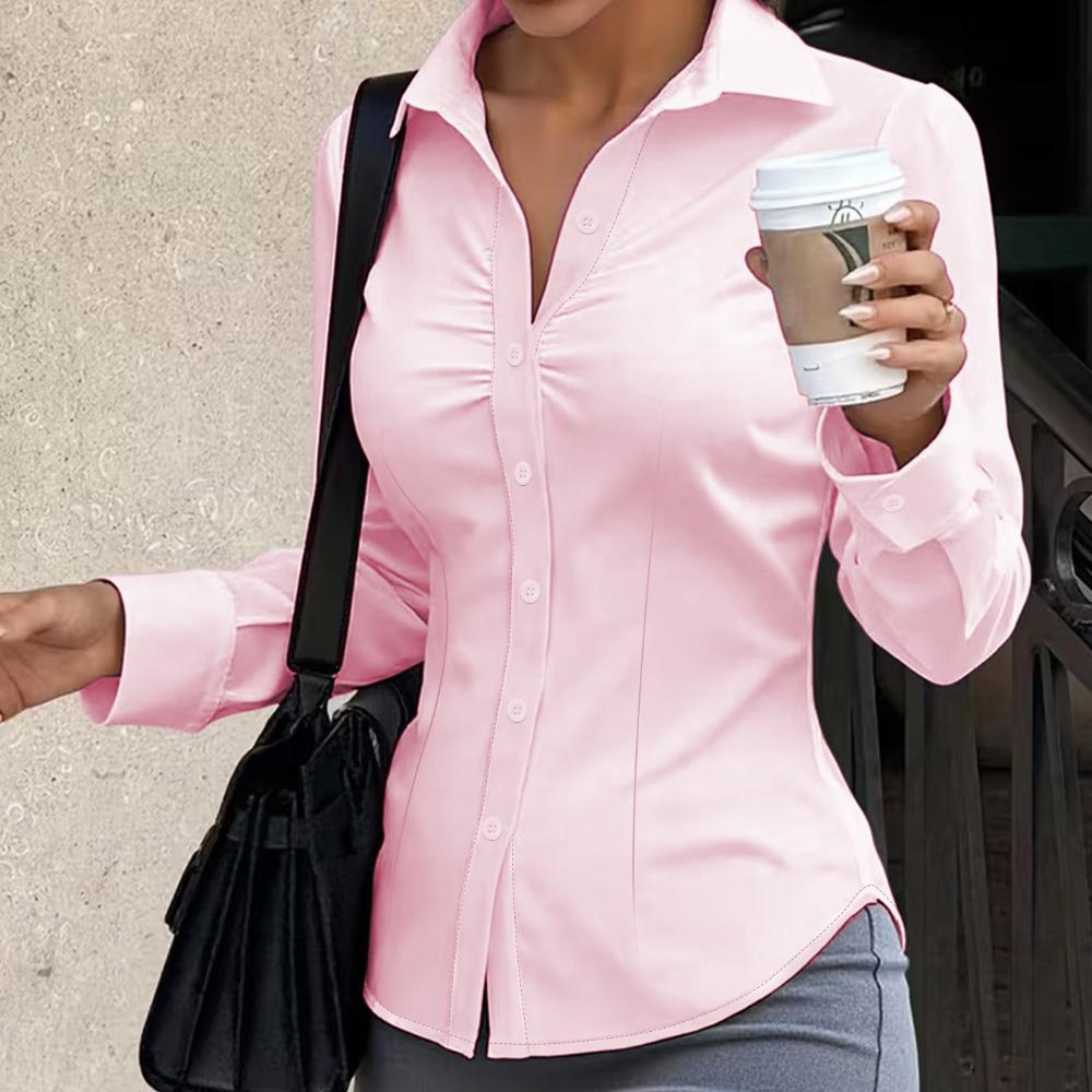 Women s Ruched Front Slim Fit Turn Down Collar Long Sleeve Solid Color Button Down Blouse Work Shirt Top 2XL рожевий
Women s Ruched Front Slim Fit Turn Down Collar Long Sleeve Solid Color Button Down Blouse Work Shirt Top 2XL рожевий