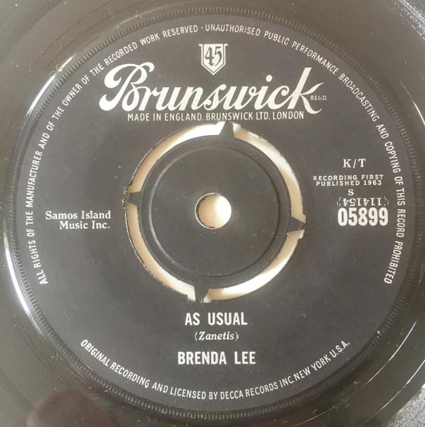 7inch Record BRENDA LEE - As Usual / Lonely Lonely Lonely Me 05899 Brunswick 1963 UK Rock Used
7inch Record BRENDA LEE - As Usual / Lonely Lonely Lonely Me 05899 Brunswick 1963 UK Rock Used
