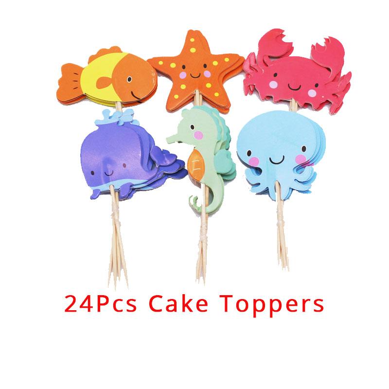 24pcs Ocean Animal Cupcake Toppers Under the Sea Birthday Party Cake Decorations Baby Shower Girls Mermaid Themed Party Supplies
24pcs Ocean Animal Cupcake Toppers Under the Sea Birthday Party Cake Decorations Baby Shower Girls Mermaid Themed Party Supplies