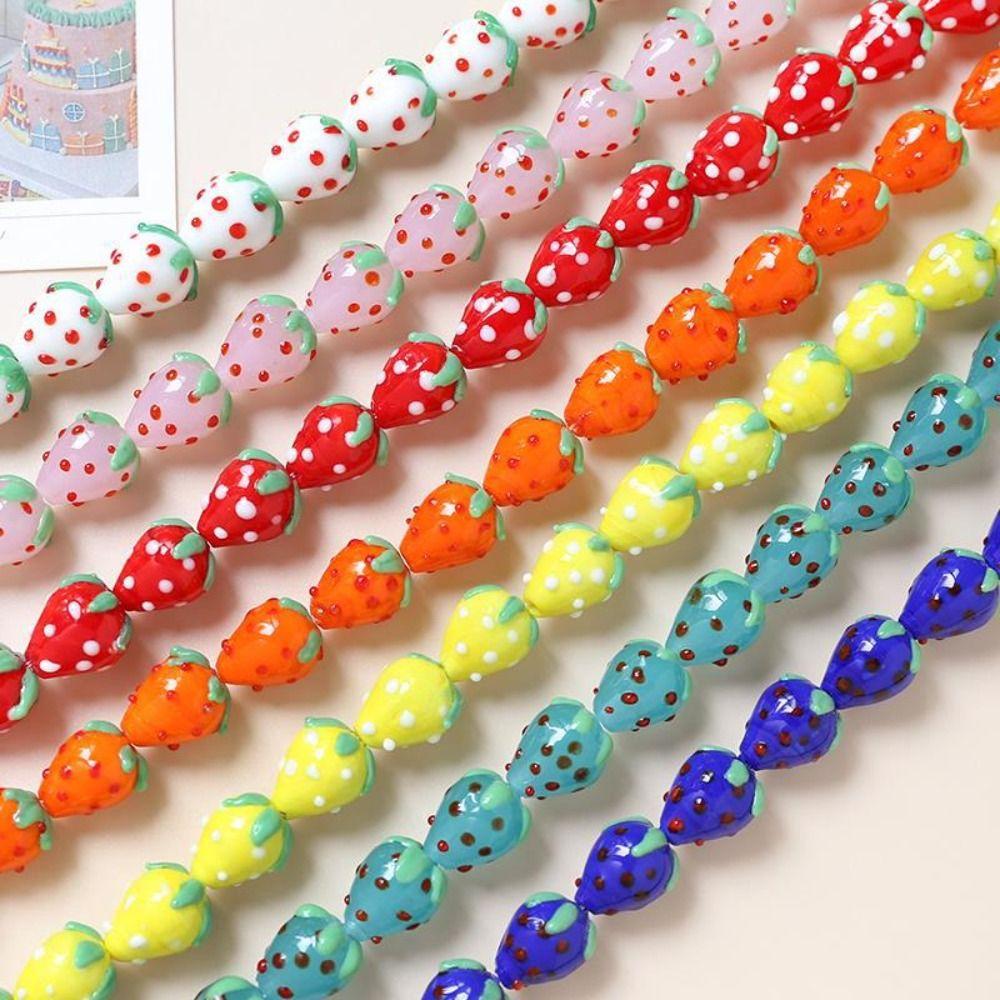 6pcs Handmade Coloured Glaze Strawberry Beads Makeing Bracelet Loose Spacer Beads Earring
6pcs Handmade Coloured Glaze Strawberry Beads Makeing Bracelet Loose Spacer Beads Earring