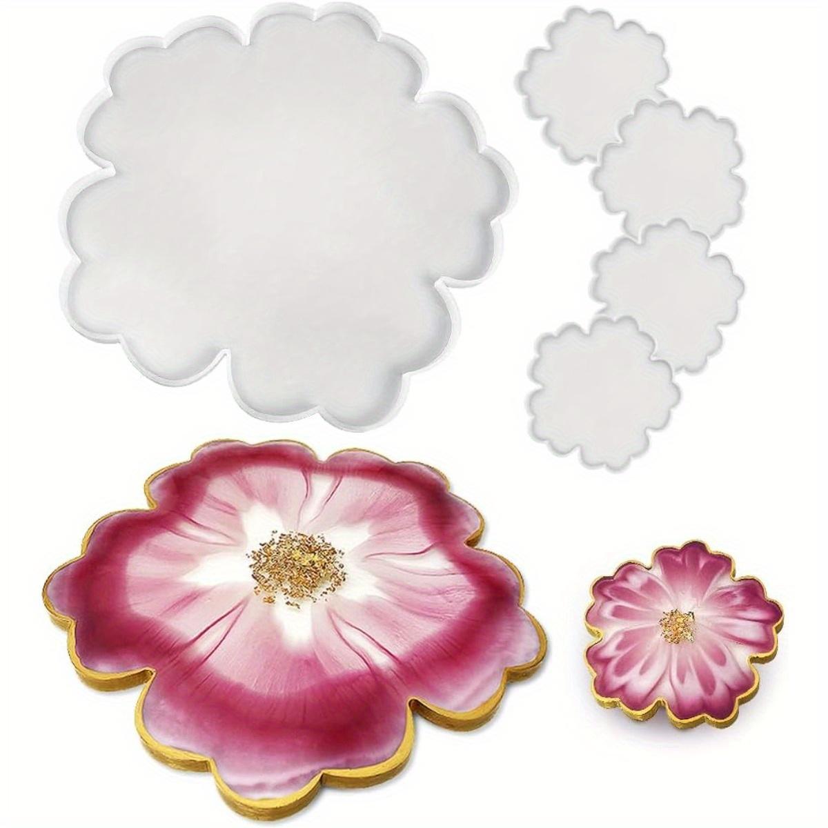 13 Large Floral Tray Mold 4 Flower Geode Coaster Silicone Molds (, 5 Pieces, White, Silicone, Single Piece Construction)
13 Large Floral Tray Mold 4 Flower Geode Coaster Silicone Molds (, 5 Pieces, White, Silicone, Single Piece Construction)