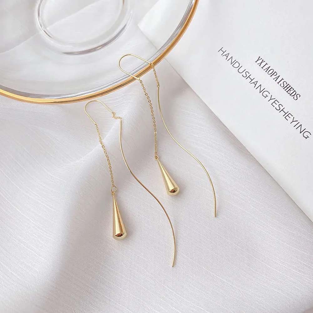 Korean Style Women Metal Water Drop Pendant Ear Line Dangle Earrings Fashion Jewelry Drop Earrings
Korean Style Women Metal Water Drop Pendant Ear Line Dangle Earrings Fashion Jewelry Drop Earrings