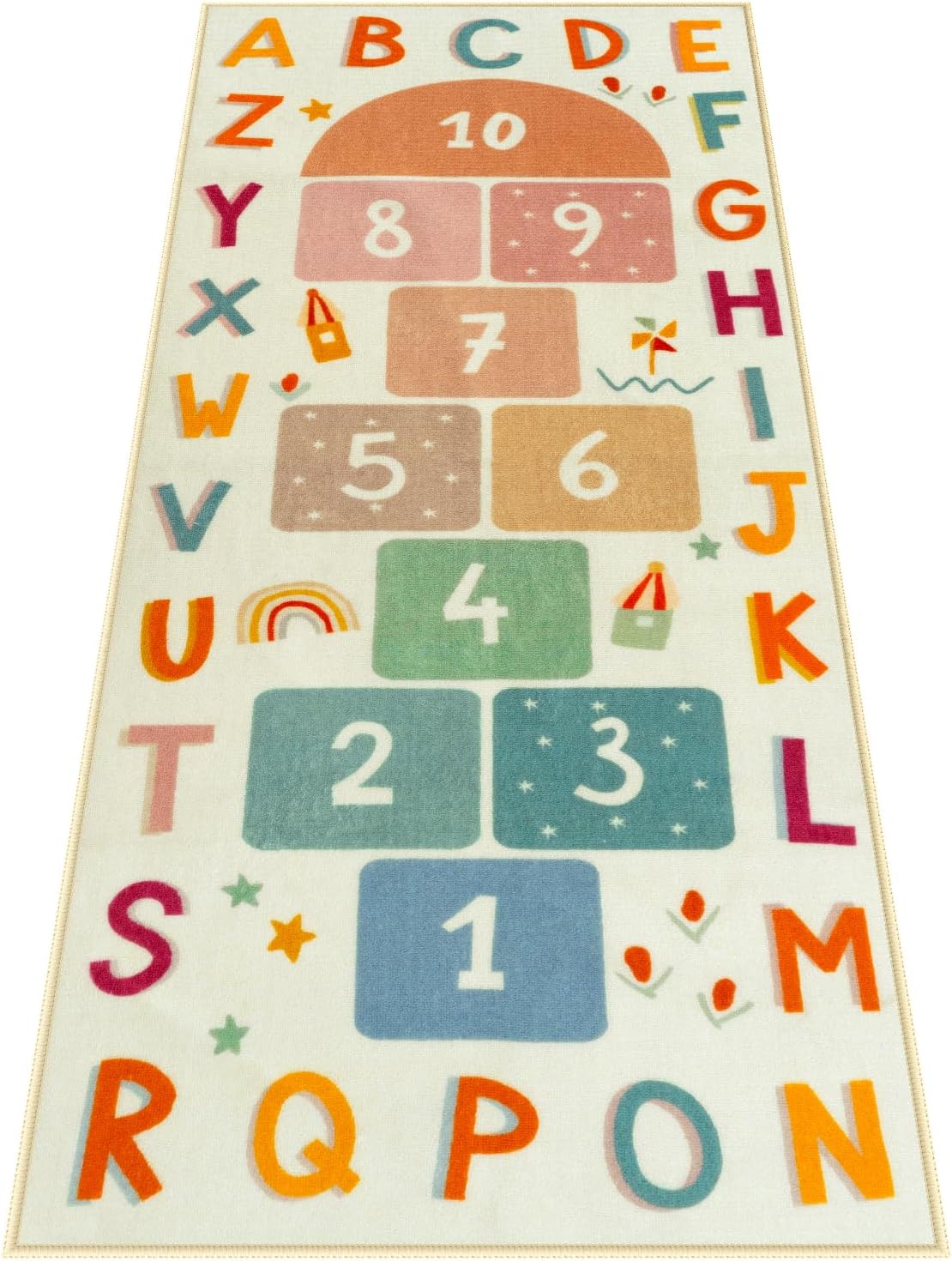 Washable Hopscotch Kids Rug Colorful ABC & Number Educational Play Mat Non-Slip Game Carpet for Playroom Bedroom & Nursery 40x120cm
Washable Hopscotch Kids Rug Colorful ABC & Number Educational Play Mat Non-Slip Game Carpet for Playroom Bedroom & Nursery 40x120cm