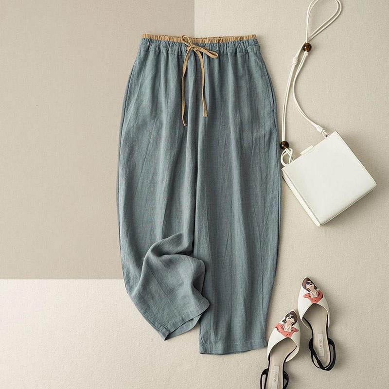 Pants Summer Women Cotton Plus Size Loose Pajama Pants Versatile Casual High-waisted Solid Color Linen Pants M чорний
Pants Summer Women Cotton Plus Size Loose Pajama Pants Versatile Casual High-waisted Solid Color Linen Pants M чорний