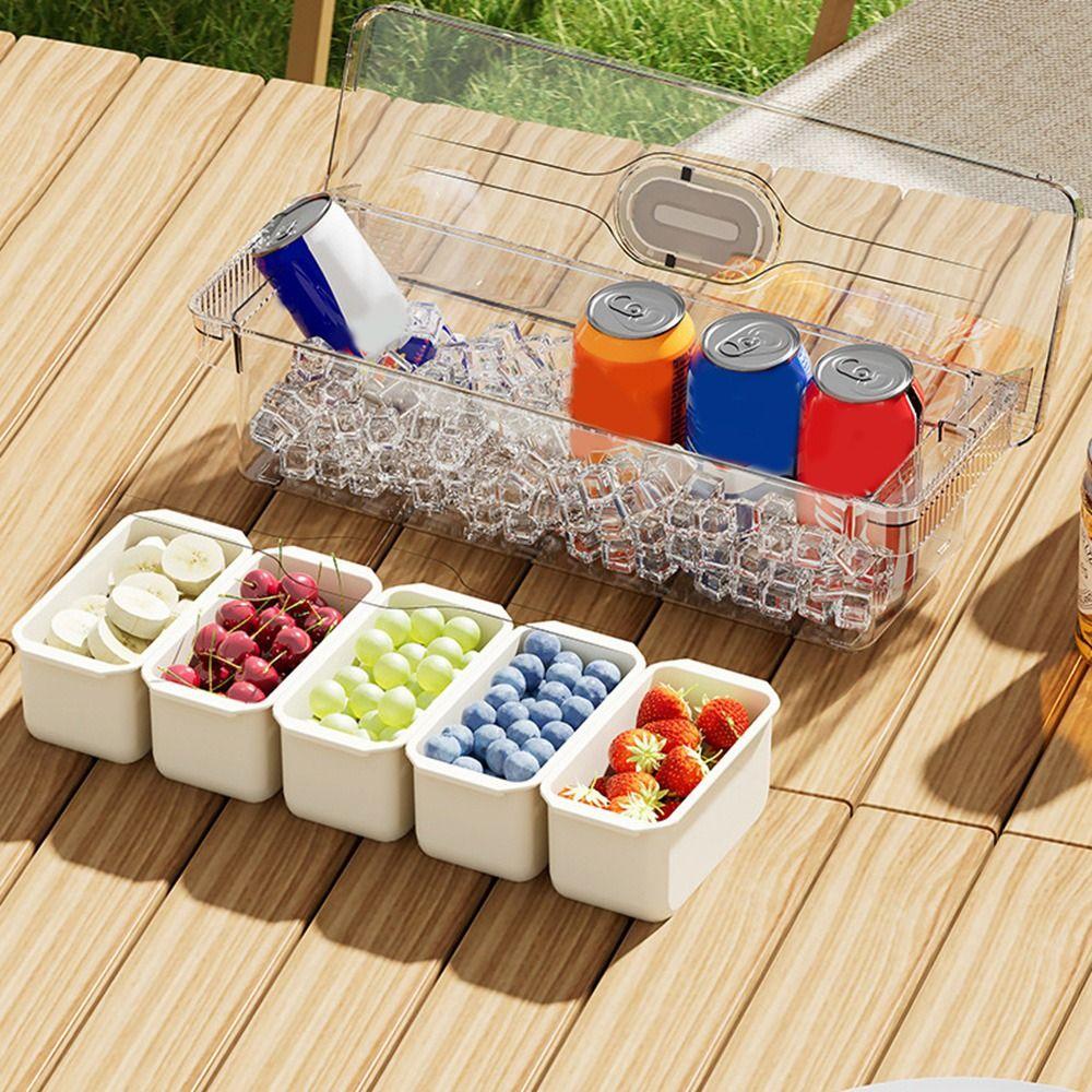 Transparent Ice Chilled Tray Platter 5 Grids Snacks Container Portable Condiment Container Picnic Style A
Transparent Ice Chilled Tray Platter 5 Grids Snacks Container Portable Condiment Container Picnic Style A
