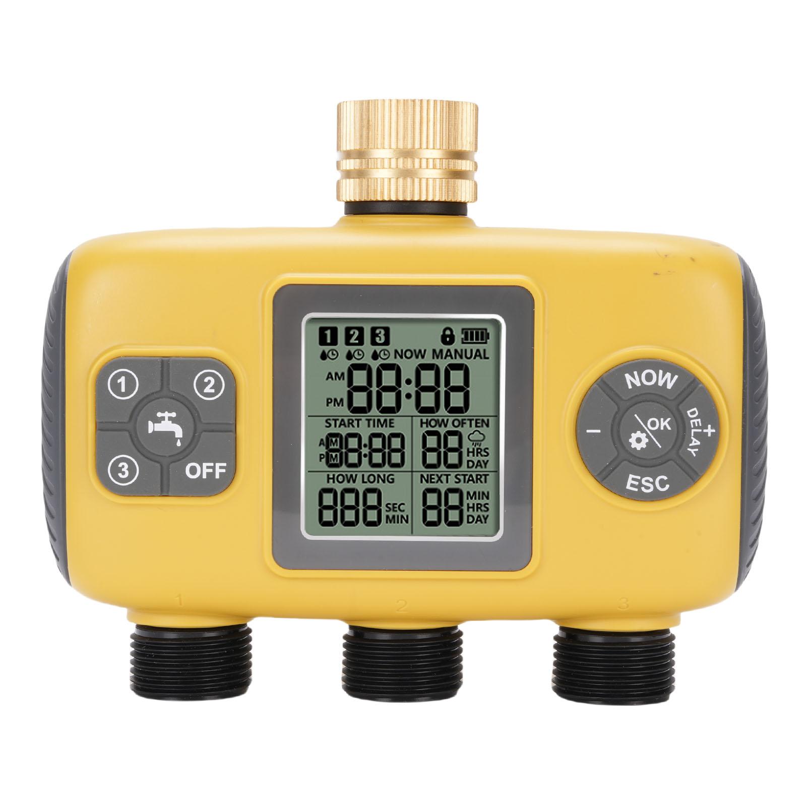 3 Outlet Sprinkler Timer Garden Hose Timer with Rain Delay Automatic Watering System Digital Irrigation Controller for Yard
3 Outlet Sprinkler Timer Garden Hose Timer with Rain Delay Automatic Watering System Digital Irrigation Controller for Yard