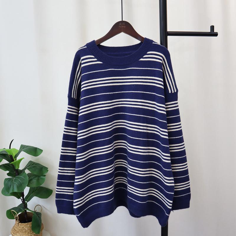 Осень и зима новый контрастный цвет полосатый свитер с круглым вырезом вязаный топ свободный ленивый ветер свитер пуловер женский One size синий
Осень и зима новый контрастный цвет полосатый свитер с круглым вырезом вязаный топ свободный ленивый ветер свитер пуловер женский One size синий
