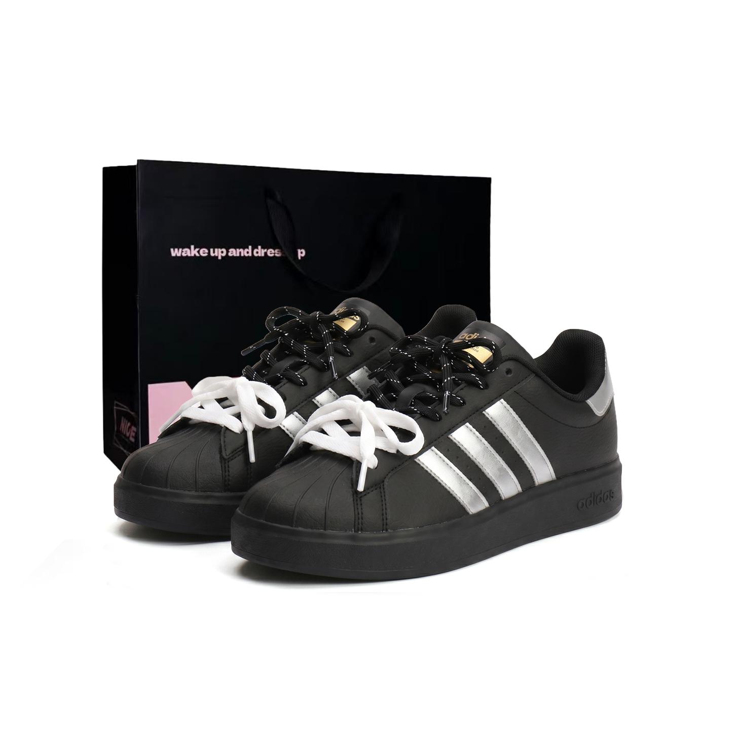 Adidas STREETTALK Coverage Slip Resistant Cushioning Low top Skateboard Shoes Unisex Black Silver JP8276(Team59-SBOX) 40
Adidas STREETTALK Coverage Slip Resistant Cushioning Low top Skateboard Shoes Unisex Black Silver JP8276(Team59-SBOX) 40