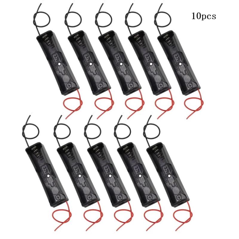 1-Slot 18650 Battery Holder Case With Wire Bundle|Black Plastic Battery Compartment
1-Slot 18650 Battery Holder Case With Wire Bundle|Black Plastic Battery Compartment