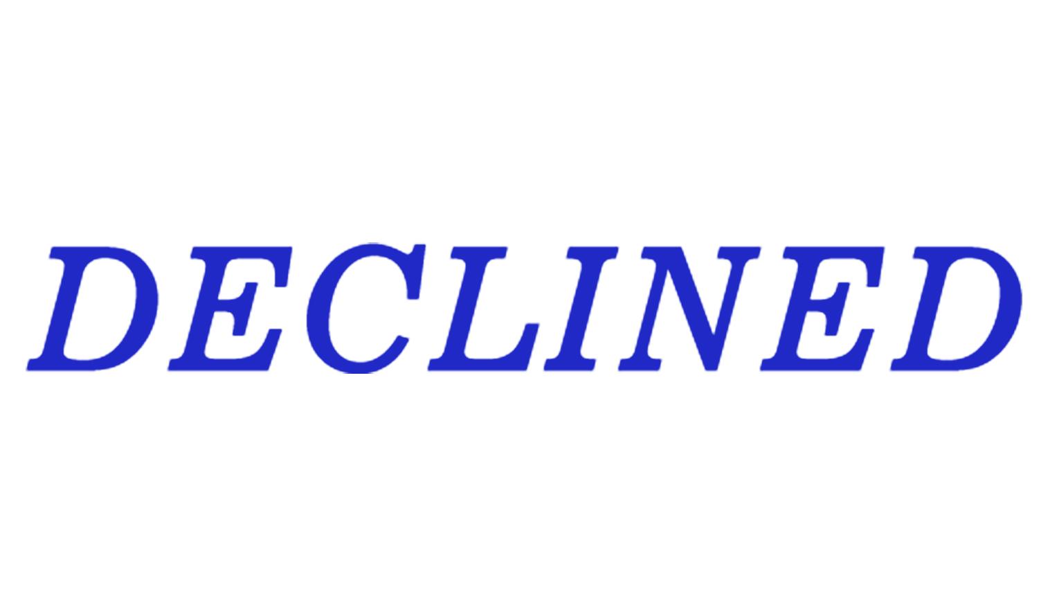 Printtoo Declined Self Inking Rubber Stamp Pre-Inked Office Stamp- Home Office Business Stationery, Black- 42 x 9 синій
Printtoo Declined Self Inking Rubber Stamp Pre-Inked Office Stamp- Home Office Business Stationery, Black- 42 x 9 синій