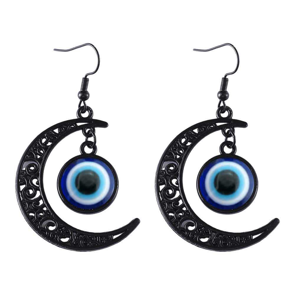 Personality Goth Black Hollowed-out Crescent Moon Glass Crystal Pendant Dangle Earrings for Women Halloween Party Witch Jewelry синій
Personality Goth Black Hollowed-out Crescent Moon Glass Crystal Pendant Dangle Earrings for Women Halloween Party Witch Jewelry синій