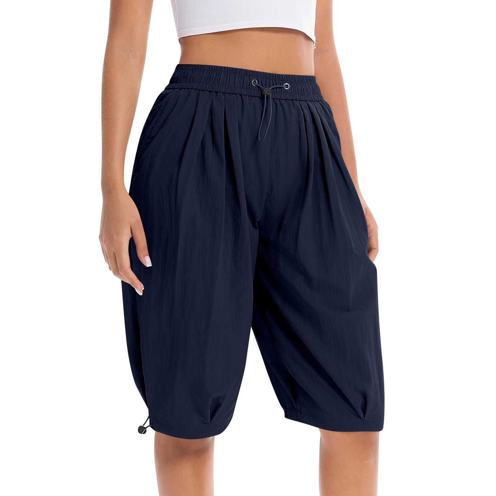 Women’s Loose Fit Knee Length Drawstring Shorts with Elastic Waistband and Side Pockets for Casual and Sports Wear L тёмно-синий
Women’s Loose Fit Knee Length Drawstring Shorts with Elastic Waistband and Side Pockets for Casual and Sports Wear L тёмно-синий