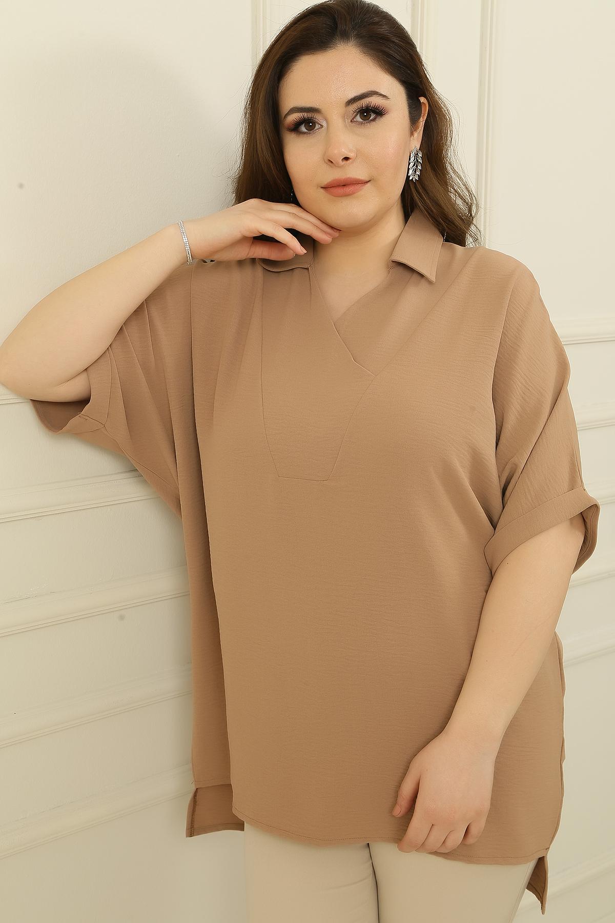 Двубортная блузка с воротником-поло и короткими рукавами Airobin Plus Size L солнечный луч
Двубортная блузка с воротником-поло и короткими рукавами Airobin Plus Size L солнечный луч