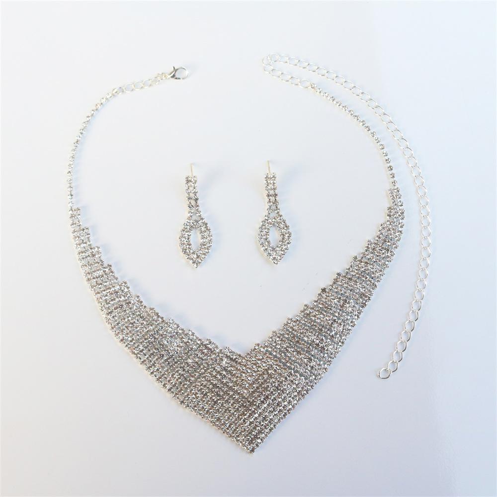 Europe, America, Fashion Light Luxury High-End Full Diamonds, Necklaces, Earrings, Jewelry Sets, Bridal Wedding Women S Accessories срібний
Europe, America, Fashion Light Luxury High-End Full Diamonds, Necklaces, Earrings, Jewelry Sets, Bridal Wedding Women S Accessories срібний