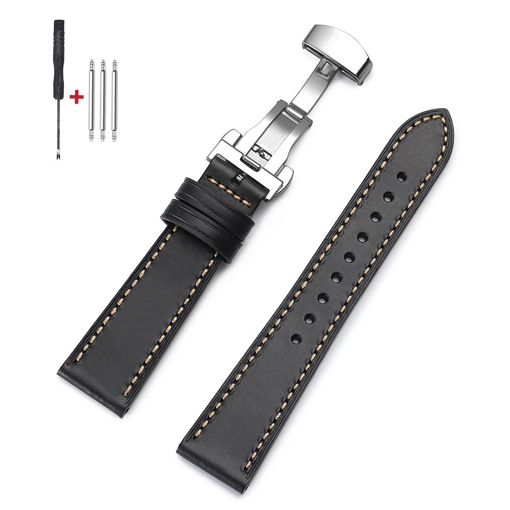 Vintage Brown Wax Oil Cowhide Watch Band 20mm 22mm Hand-Stitched Top-Grain Leather Watch Strap Butterfly Clasp Wristband for Men 20mm&with Silver Buckle чорний
Vintage Brown Wax Oil Cowhide Watch Band 20mm 22mm Hand-Stitched Top-Grain Leather Watch Strap Butterfly Clasp Wristband for Men 20mm&with Silver Buckle чорний