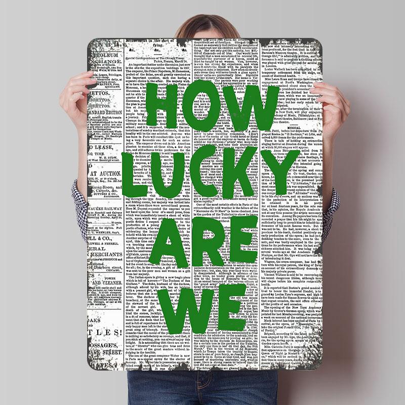 How Lucky Are We Text Art Poster Customized Wall Art Vintage Metal Signs Retro Tin Plaque for Man Cave Modern Home Decoration 7.9x11.8In(20x30cm)
How Lucky Are We Text Art Poster Customized Wall Art Vintage Metal Signs Retro Tin Plaque for Man Cave Modern Home Decoration 7.9x11.8In(20x30cm)