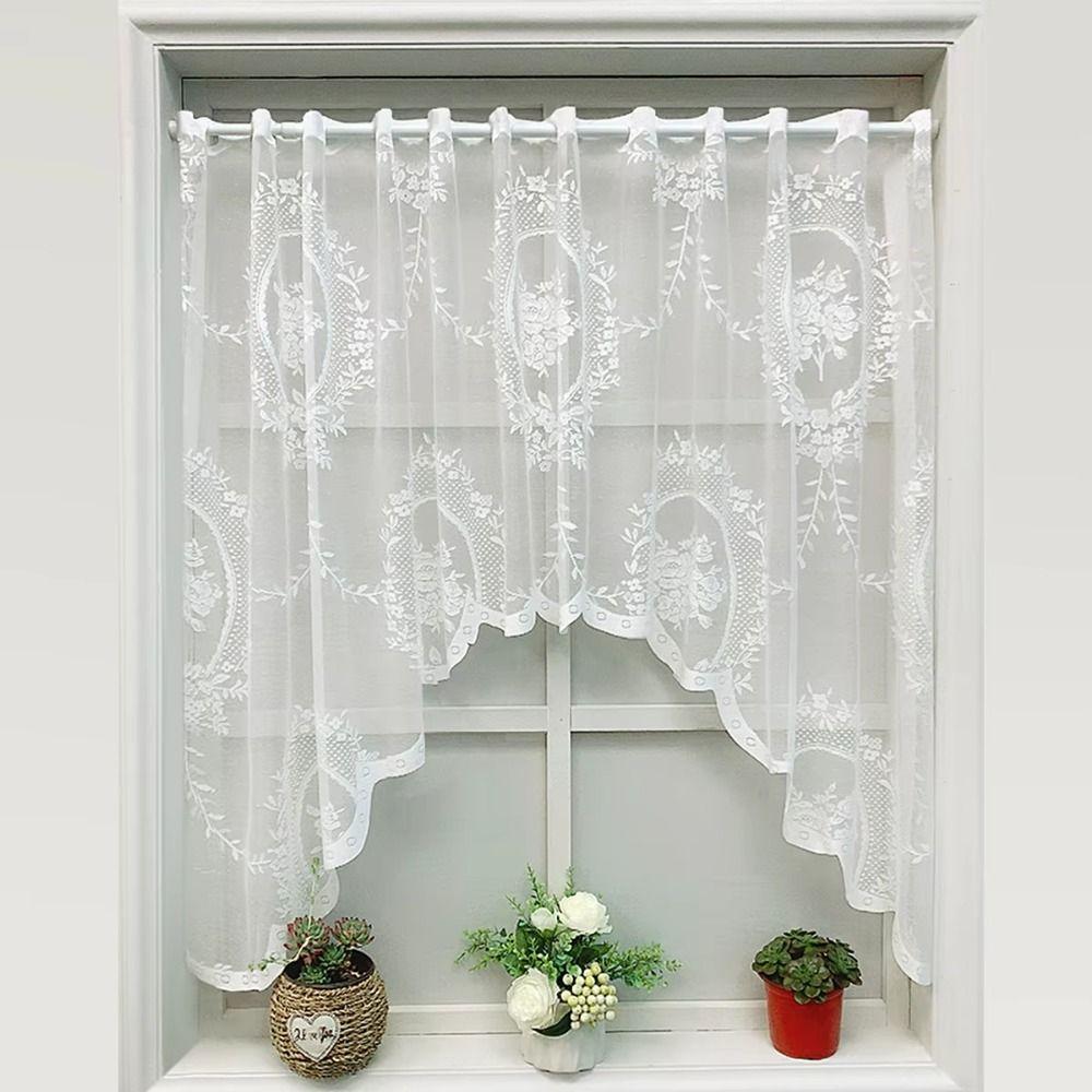 Embroidered Lace Door Curtain Hollow Knitted Flowers Short Drapery Thin Voile Half Curtain Kitchen 100*180 cm
Embroidered Lace Door Curtain Hollow Knitted Flowers Short Drapery Thin Voile Half Curtain Kitchen 100*180 cm