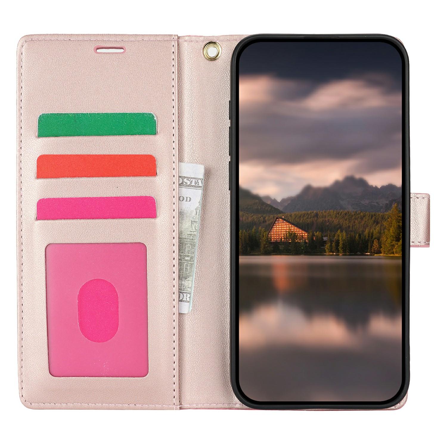 For Samsung Galaxy S24 FE Case with Hand Strap Flower Imprint Leather Wallet Phone Cover Rose Gold
For Samsung Galaxy S24 FE Case with Hand Strap Flower Imprint Leather Wallet Phone Cover Rose Gold