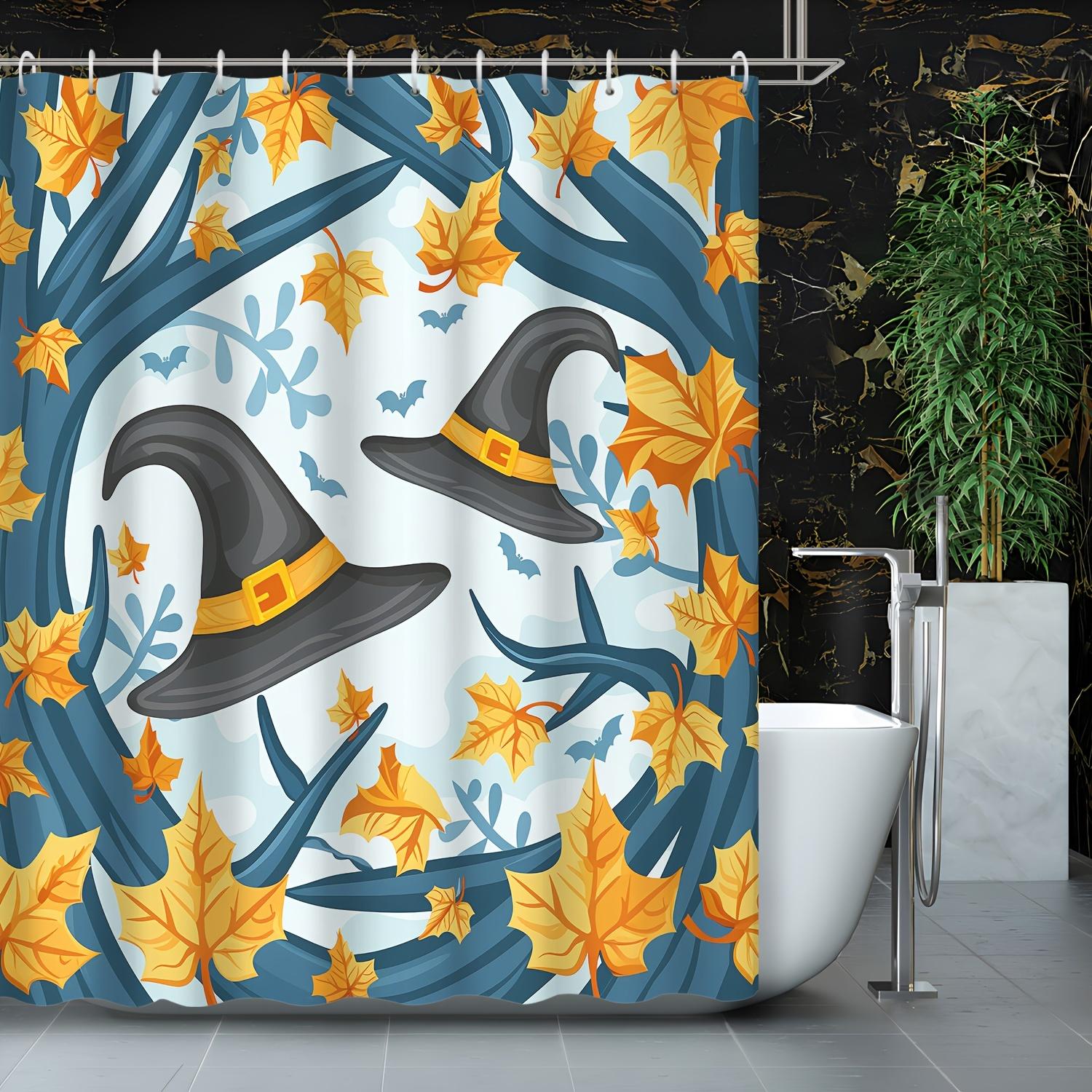 1Pc Halloween Home Decor Cartoon Black Magic Hat Dead Tree Golden Leaves Shower Curtain, 12 Hooks Bath Accessory W60H190(CM)-1 Pcs
1Pc Halloween Home Decor Cartoon Black Magic Hat Dead Tree Golden Leaves Shower Curtain, 12 Hooks Bath Accessory W60H190(CM)-1 Pcs