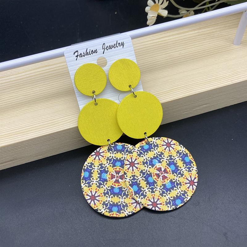 Vintage Exaggerated Round Printed Earrings for Women Ethnic Creative Long Colorful Split Joint Wooden Earring Female Jewelry жовтий
Vintage Exaggerated Round Printed Earrings for Women Ethnic Creative Long Colorful Split Joint Wooden Earring Female Jewelry жовтий