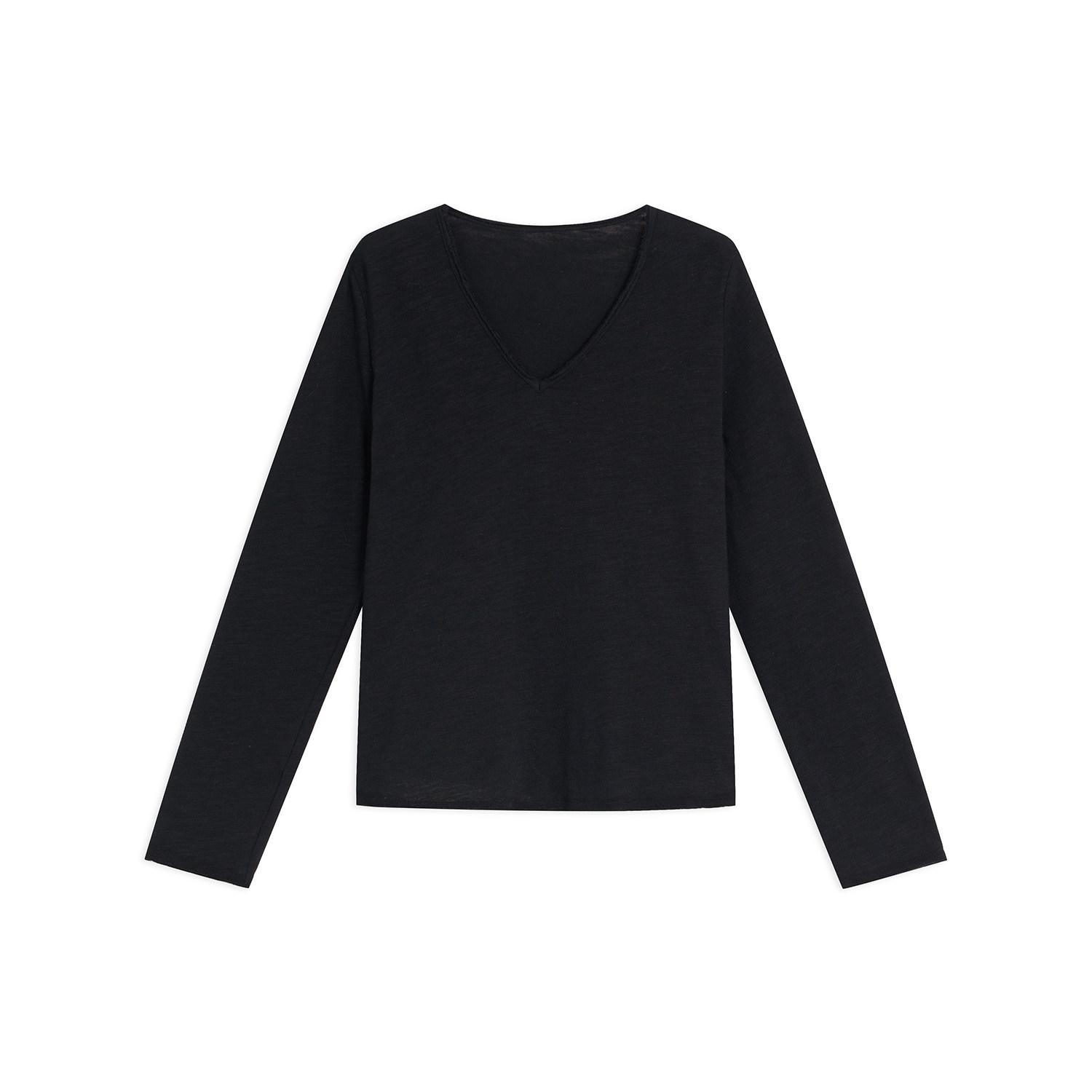 Luxury Loose V-Neck Brushed Long-Sleeve Top with Wide Shoulders and Rolled Hem - Slimming Innerwear Design T-Shirt Medium чёрный
Luxury Loose V-Neck Brushed Long-Sleeve Top with Wide Shoulders and Rolled Hem - Slimming Innerwear Design T-Shirt Medium чёрный