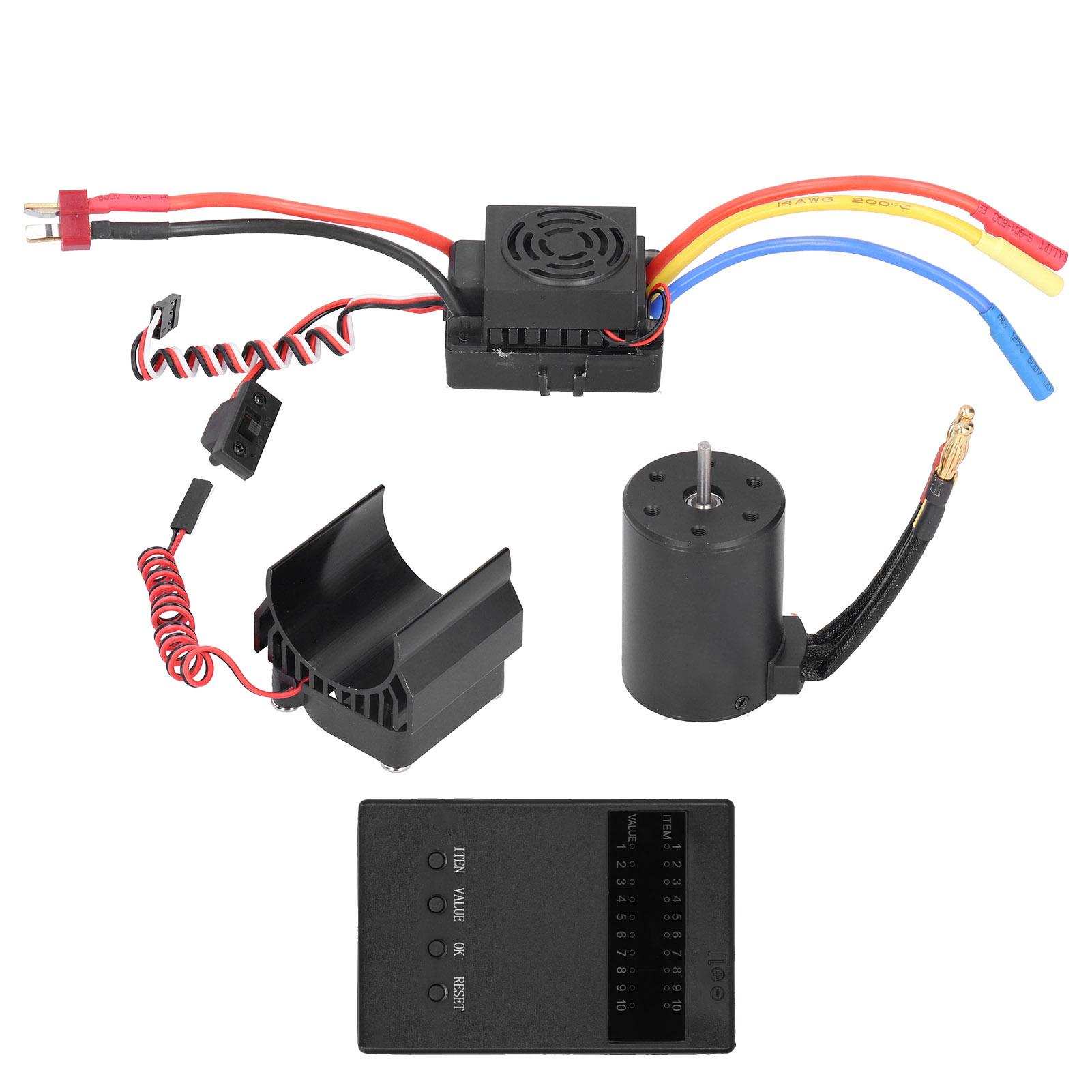 3650 4300KV Brushless Motor 60A ESC Program Card Motor Heat Sink Set for 1/10 RC Car
3650 4300KV Brushless Motor 60A ESC Program Card Motor Heat Sink Set for 1/10 RC Car