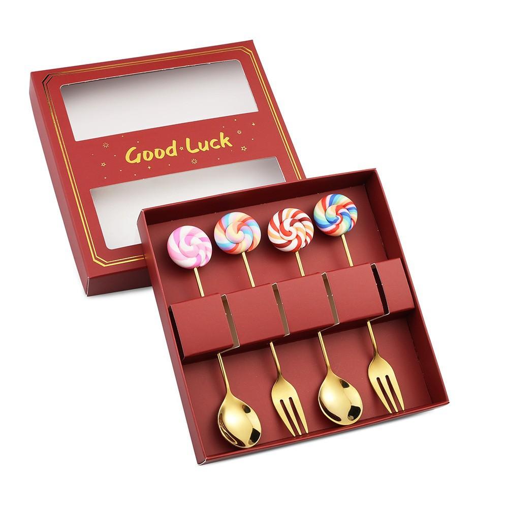 4PCS Stainless Steel Drink Spoon & ForK Tableware Set-Reusable Teaspoons for Cocktail Cartoon and Donut Shaped Utensils
4PCS Stainless Steel Drink Spoon & ForK Tableware Set-Reusable Teaspoons for Cocktail Cartoon and Donut Shaped Utensils