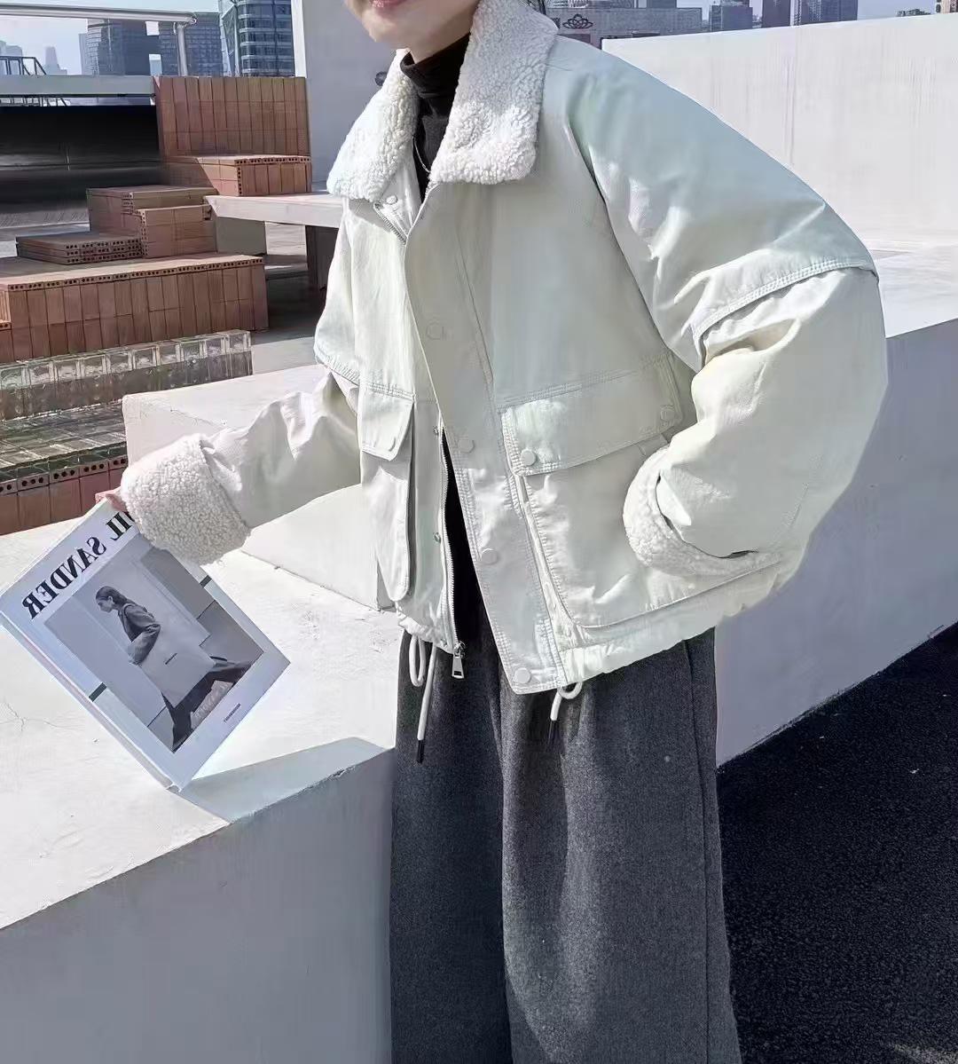 Women s 2024 Korean Style Fleece-Lined Lambswool Collar Winter Coat - Casual, Slimming Parka Medium брудно-білий
Women s 2024 Korean Style Fleece-Lined Lambswool Collar Winter Coat - Casual, Slimming Parka Medium брудно-білий