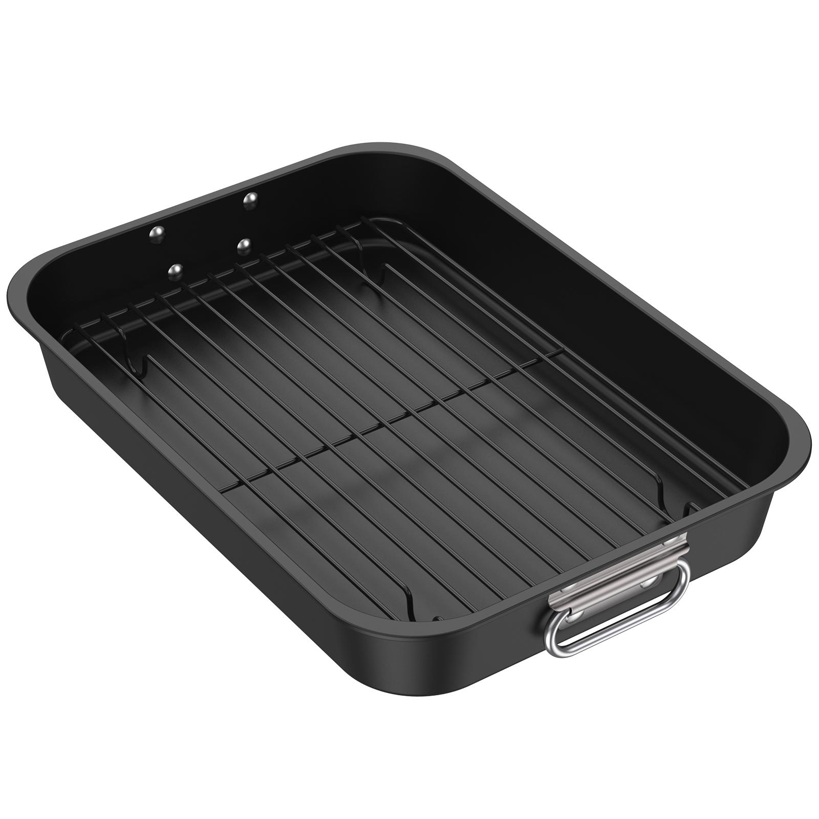 Metal Baking Pan Carbon Steel Turkey Roasting Pan Brownie Cupcake Muffin Tray with Cooling Rack Drip Dry Rack Kitchen Accessory чорний
Metal Baking Pan Carbon Steel Turkey Roasting Pan Brownie Cupcake Muffin Tray with Cooling Rack Drip Dry Rack Kitchen Accessory чорний