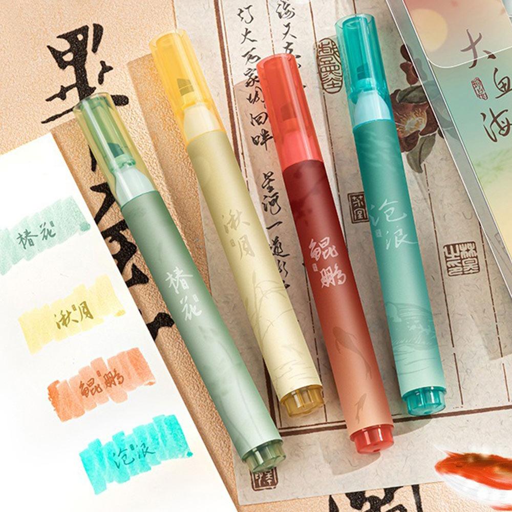 4PCS/Set Writing Drawing Highlighter Pen Chinese Style Art Marker Pens Back To School Gift A
4PCS/Set Writing Drawing Highlighter Pen Chinese Style Art Marker Pens Back To School Gift A