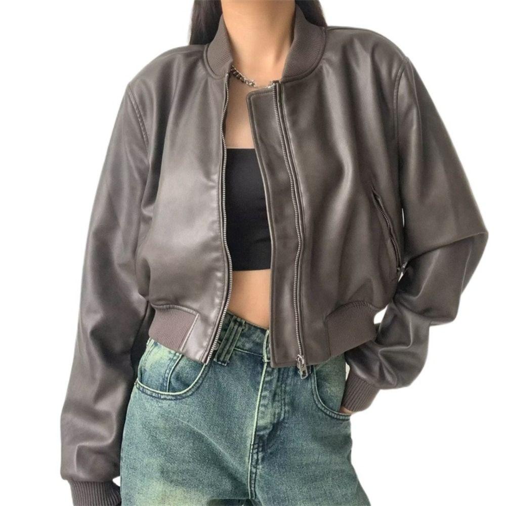 Loose Retro PU Crop Coats Winter Autumn Windbreaker Jackets Y2k Leather Jacket Women Streetwear
Loose Retro PU Crop Coats Winter Autumn Windbreaker Jackets Y2k Leather Jacket Women Streetwear