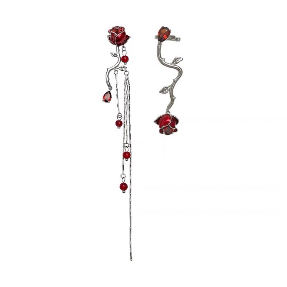 New Geometric Asymmetric Zircon Red Rose Earless Ear Clip for Women Unique Trendy Fashion Sweet Cool High end Jewelry Gift Яскраво-рожевий
New Geometric Asymmetric Zircon Red Rose Earless Ear Clip for Women Unique Trendy Fashion Sweet Cool High end Jewelry Gift Яскраво-рожевий