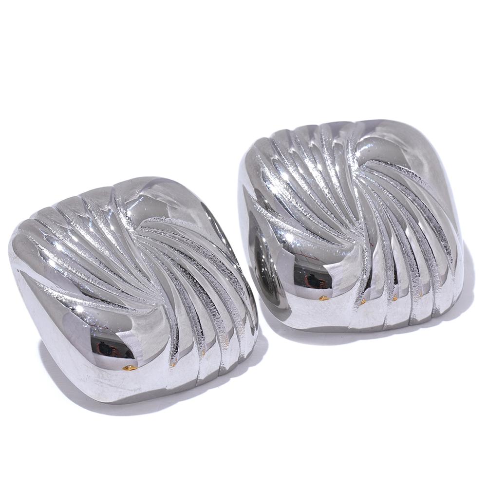 Yhpup 316L Stainless Steel Cast Square Stripe Statement Stud Earrings 18K PVD Plated Rust Proof New Ear Jewelry Accessories Gift
Yhpup 316L Stainless Steel Cast Square Stripe Statement Stud Earrings 18K PVD Plated Rust Proof New Ear Jewelry Accessories Gift