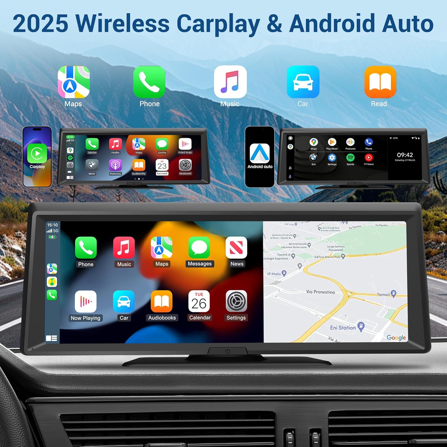 8.1 Portable CarPlay Screen with 2K Dash Cam, Android Auto, 1080P Backup Camera, GPS, Voice Control United States
8.1 Portable CarPlay Screen with 2K Dash Cam, Android Auto, 1080P Backup Camera, GPS, Voice Control United States