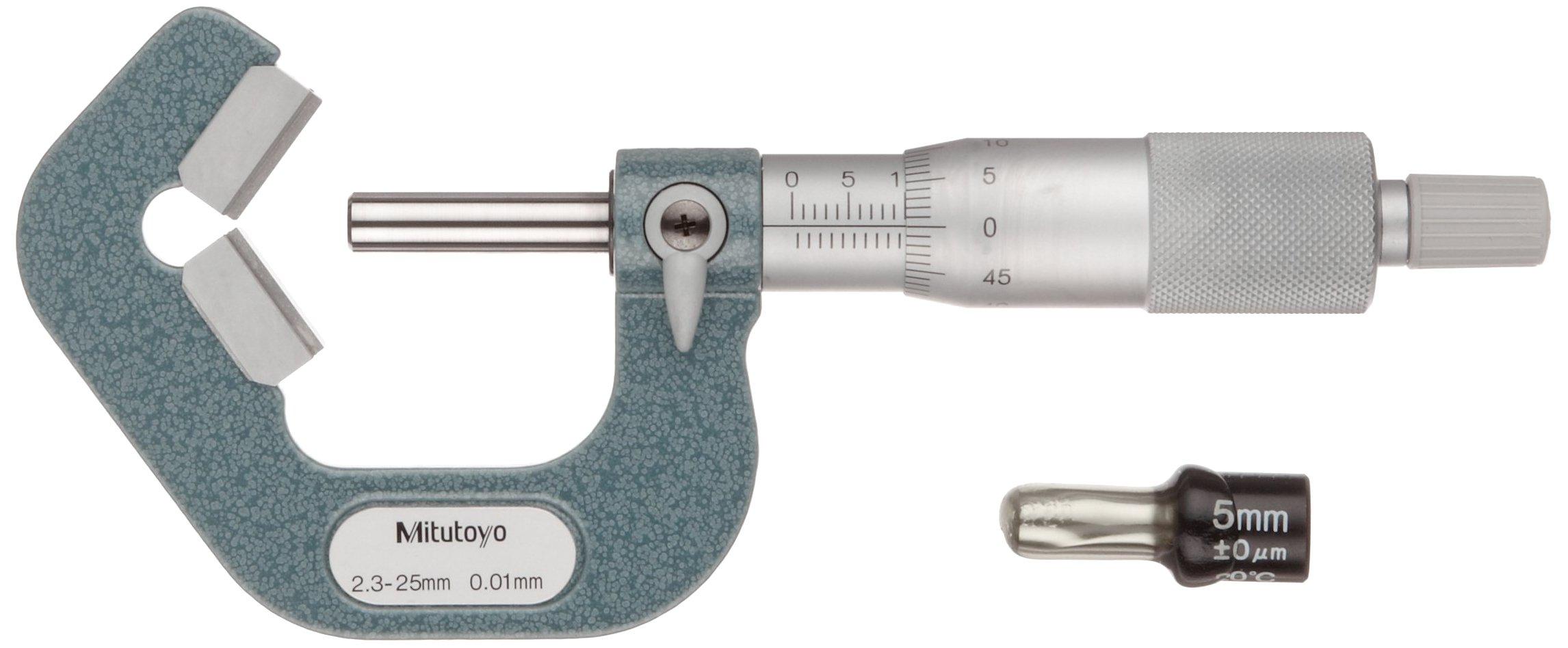 Mitutoyo micrometer with anvil and spindle measurement surface cemented carbide tip V-groove VM5-25W
Mitutoyo micrometer with anvil and spindle measurement surface cemented carbide tip V-groove VM5-25W