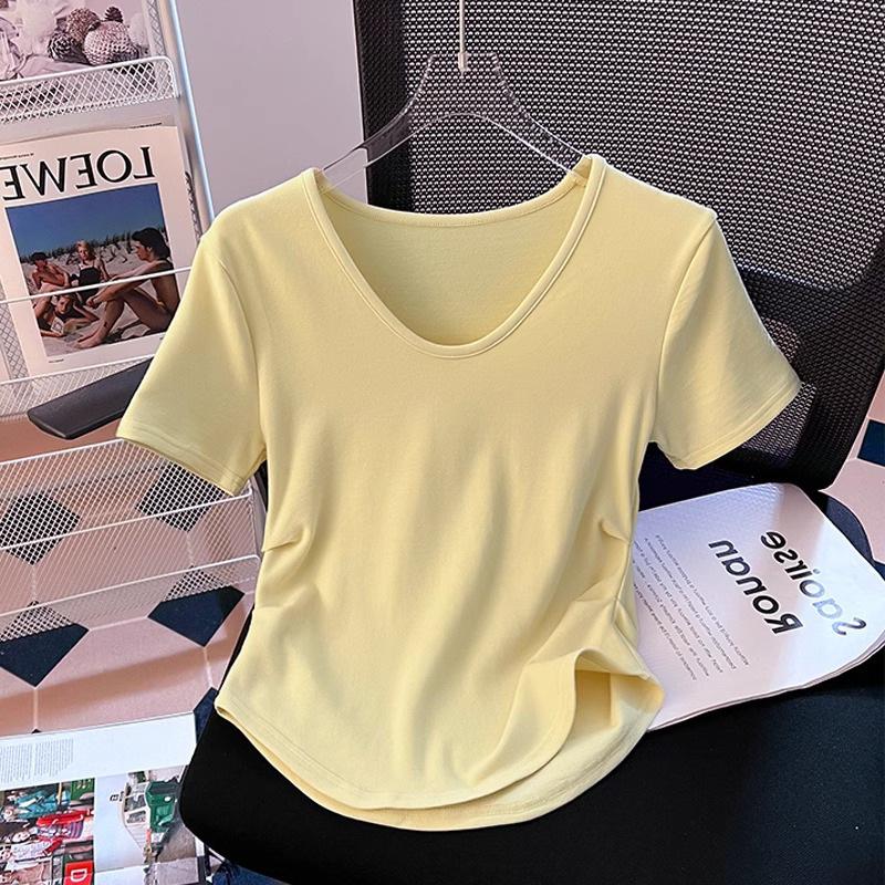 Women s V-Neck Pleated Waist-Slimming Yellow Modal T-Shirt - Short-Sleeve Summer Top S чёрный
Women s V-Neck Pleated Waist-Slimming Yellow Modal T-Shirt - Short-Sleeve Summer Top S чёрный