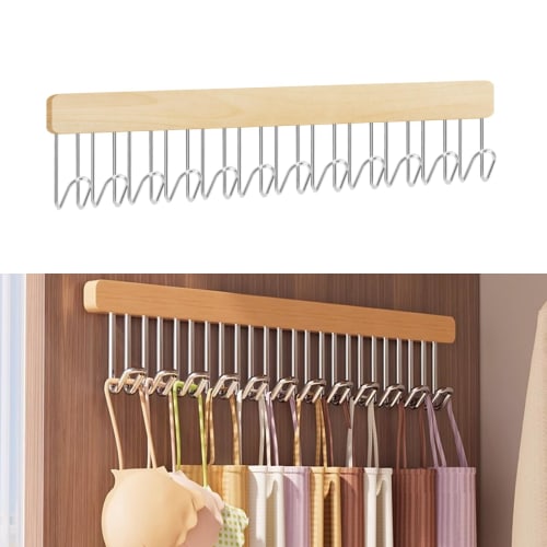 DIFEIUKI Wall-Mounted Tie Rack with Slim Rail Hooks, Holds 12 Ties, Belts, Scarves, Camisoles, and Underwear, Organizes Closets, Multi-Function Wall H
DIFEIUKI Wall-Mounted Tie Rack with Slim Rail Hooks, Holds 12 Ties, Belts, Scarves, Camisoles, and Underwear, Organizes Closets, Multi-Function Wall H